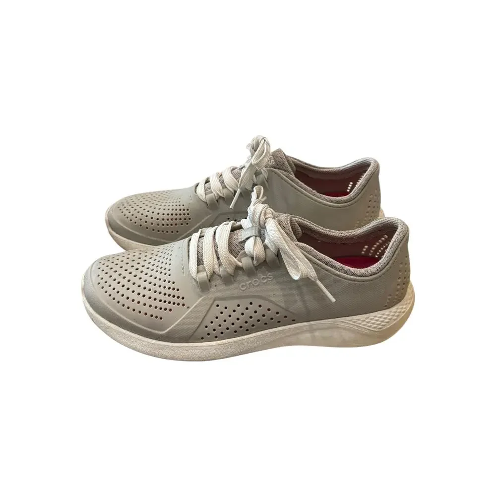Crocs LiteRide Pacer Gray Lace Up Sneakers Women’s 11 Style 205234